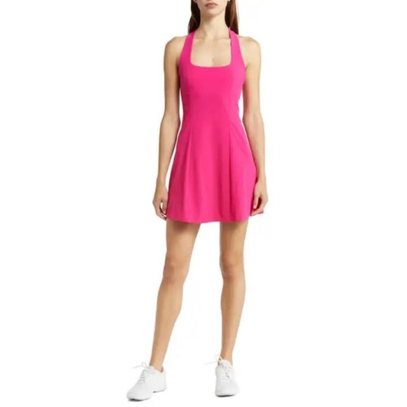 💕OUTDOOR VOICES💕 Cross Back Tennis Minidress ~ PItaya Pink Large L NWT - Picture 3 of 14
